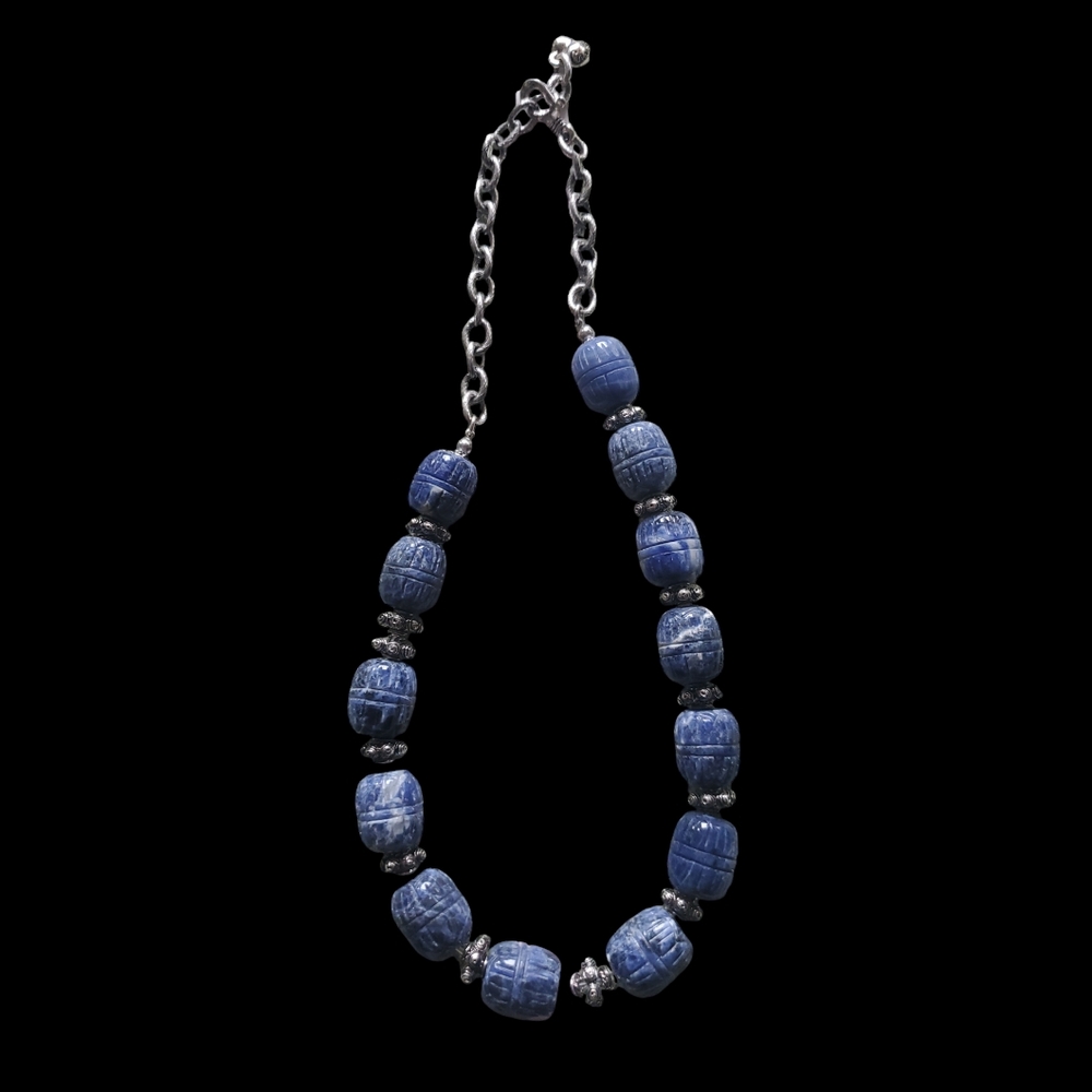 Carolee Sodalite Purple Barrel Bead Necklace